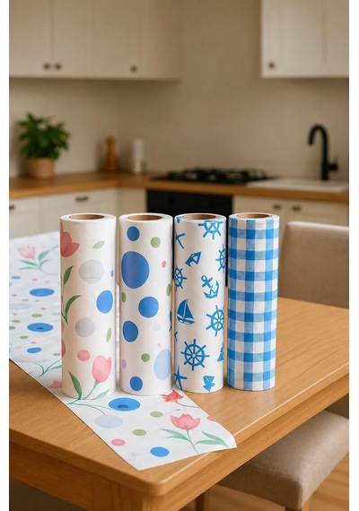 40 Adet Kullan At Masa Örtüsü Sıvı Geçirmez 4 Rulo Tek Kullanımlık 100x120 Cm Sofra Kağıdı Beyaz