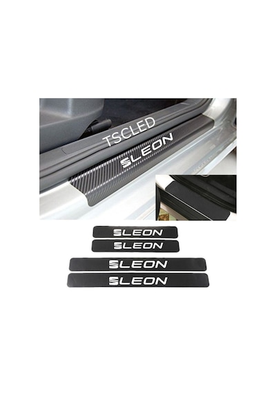 Seat Leon Karbon Kapı Eşiği Koruma Sticker Yapıştırma (4 Adet)