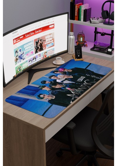 Stray Kids V4 90x40 Xxl Gaming Kauçuk Kaymaz Taban Mouse Pad Fare Altlığı