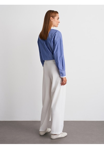 Dilvin 72189 Kemerli Pantolon-beyaz Beyaz