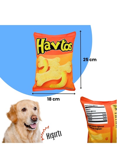 Havhav Havtos Peluş Cips Hışırtı Sesli Köpek Oyuncağı