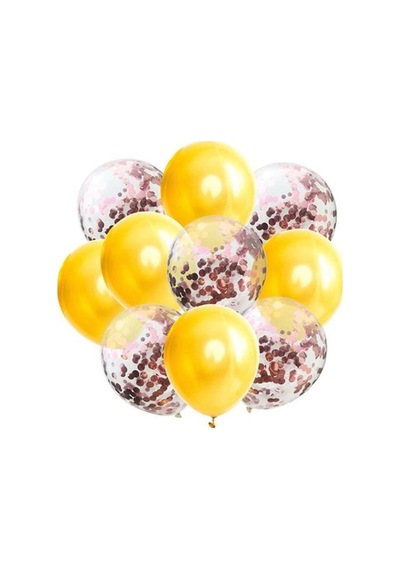 Sarı Şeffaf Konfetili Balon 418