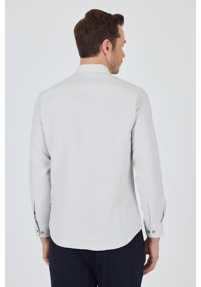 İmza Uzun Kol Desenli Armürlü Düğmeli Yaka Cepsiz Pamuklu Classic Slim Fit Gömlek 1004250205 Bej İmza Uzun Kol Desenli Armürlü Düğmeli Yaka Cepsiz Pamuklu Classic Slim Fit Gömlek 1004250205 Bej