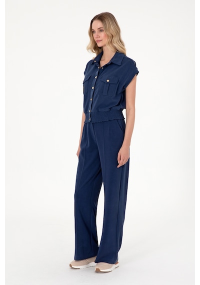 U.S. Polo Assn. Kadın Lacivert Modal Karışımlı Loose Fit Örme Pantolon 50308640-VR033