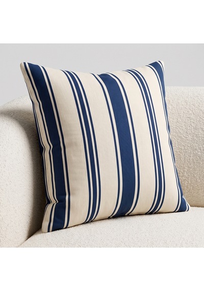 4'lü Lacivert Krem Desenli Dekoratif Kırlent Kılıfı Seti - 43x43 Cm Çift Taraflı Lacivert - Krem