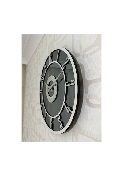 Pey Aksesuar Aynalı Duvar Saati Gerçek Ayna 40 Cm Modern Tasarım C41-füme-beyaz-gümüş