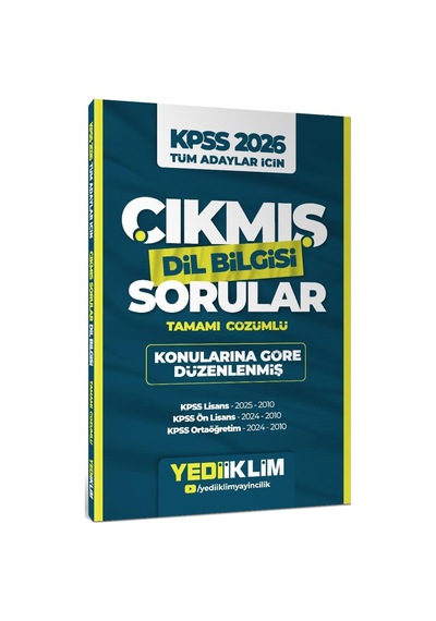 2026 Kpss Tüm Adaylar İçin Dil Bilgisi Tamamı Çözümlü Çıkmış Sorular Konularına Göre Düzenlenmiş