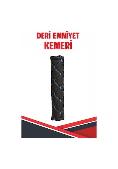 Suzukı Alto Uyumlu Emniyet Kemer Pedi Siyah Deri Mavi Dikişli