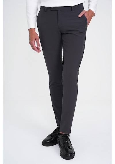 Efor Slim Fit Yan Cepli Düz Esnek Casual Antrasit Pantolon P 1144 Antrasit