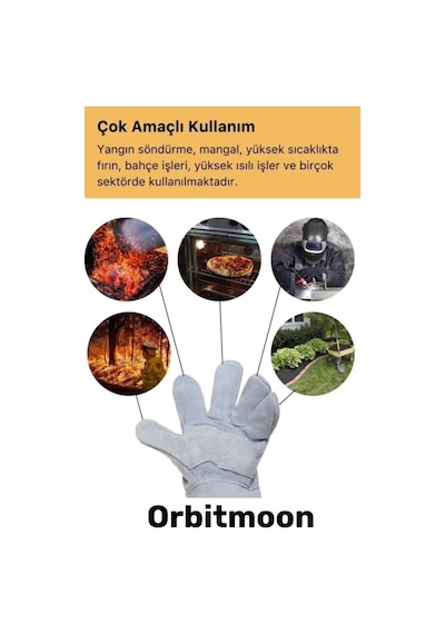 Premium Seri Isıya Dayanıklı Kaynak Yangın Su Geçirmez Çok Amaçlı Yanmaz Deri Eldiven
