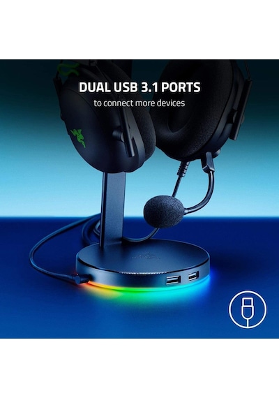 Razer Baz İstasyonu V2 Chroma - Usb Hub Ve Rgb Aydınlatmalı Kulak