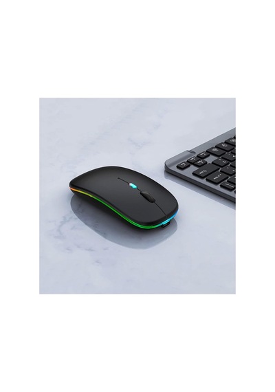 Led Işıklı Şarjlı Mouse 2.4ghz Usb Wireless Ve Bluetooth Lu Sessiz İos Uyumlu  Android Telefon Tablet Pc Tv Diğer