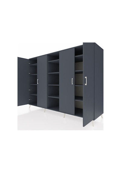 Kronos Dolap 12 Raflı 4 Kapaklı 220x59x163 Antrasit-antrasit Antrasit - Antrasit Kronos Dolap 12 Raflı 4 Kapaklı 220x59x163 Antrasit-antrasit Antrasit - Antrasit