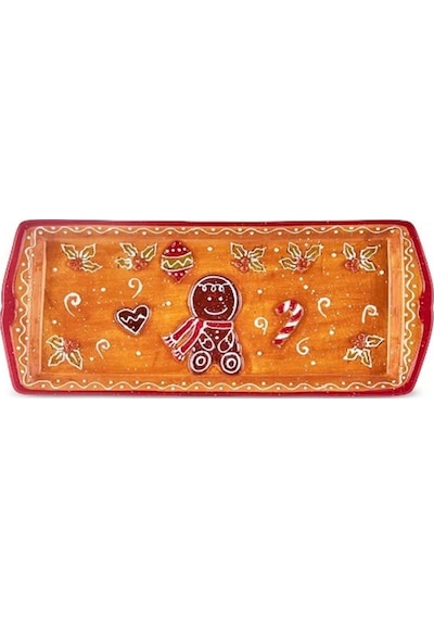 Karaca New Year Yılbaşı Gingerbread Kayık Tabak 35 Cm