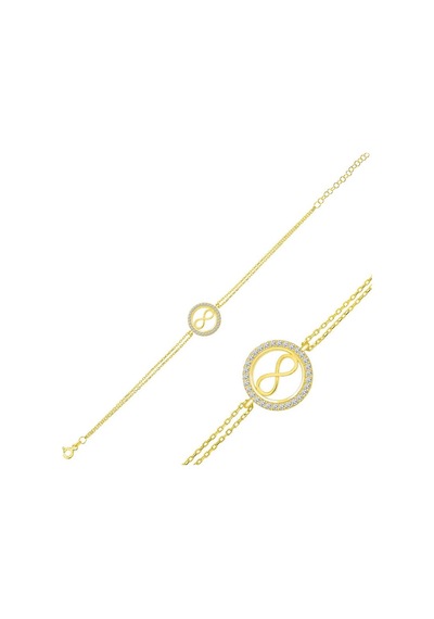 925 Ayar Gümüş Gold Sonsuzluk Bileklik