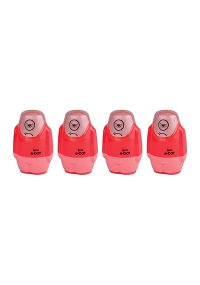Silgili Kalemtıraş Fosforlu Kırmızı 4lu Set