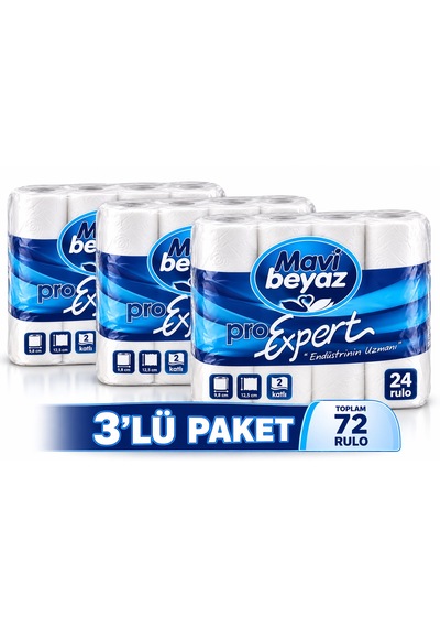 Mavi Beyaz Ev Tipi Tuvalet Kağıdı 3x24 Lü 180 Yaprak