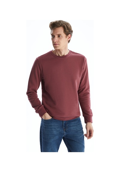 Lcwaıkıkı Basic Pembe Bisiklet Yaka Uzun Kollu Erkek Sweatshirt