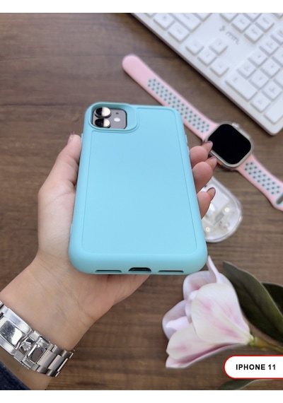 Apple iPhone 11 Uyumlu Kamera Korumalı Darbeye Dayanıklı Renk Atmayan Keep Silikon Kılıf Turkuaz