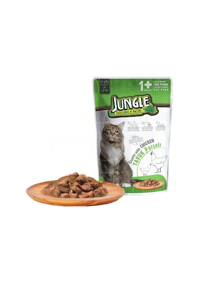 Jungle Tavuklu Jelly Pouch Yetişkin Kedi Yaş Maması 100 G
