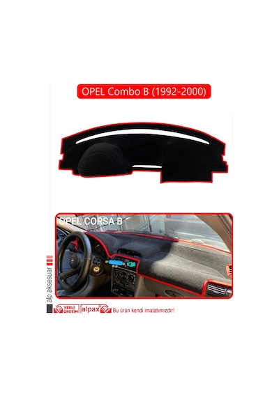 Opel Corsa B Combo B 1992-2000 Torpido Koruma Halısı Kırmızı Kenar