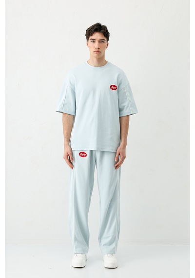 Oversize Baskılı Eşofman Takım V90-21 Bebe Mavi