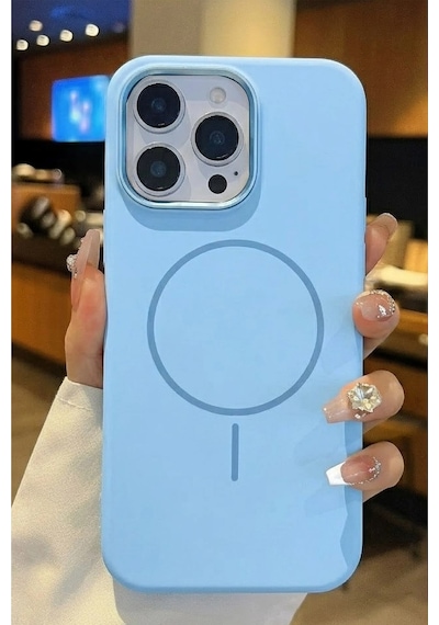 Apple İphone 15 Pro Max Uyumlu Magsafe Lansman Silikon Kılıf Turkuaz