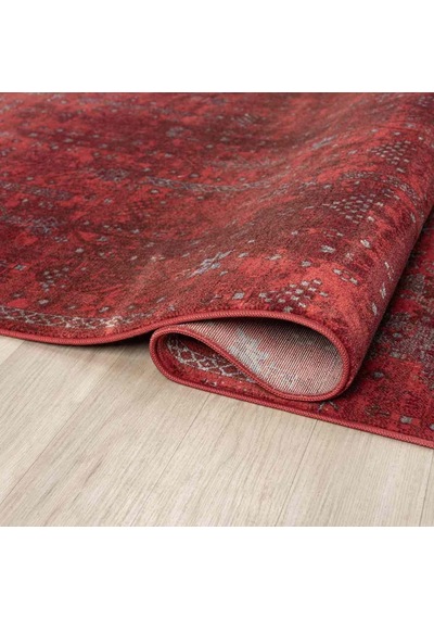 Canlı Bordo Kırmızı Otantik Ağaç Motifli Vintage Halı - Nk0258ba Bordo - Kırmızı