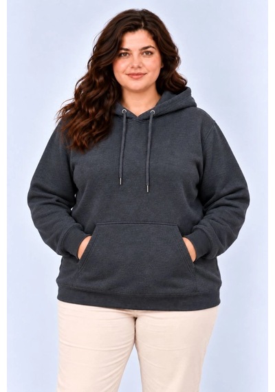 Moda Kadın Battal Büyük Beden Üç İplik İçi Şardonlu Kapüşonlu Kanguru Cepli Kışlık Sweatshirt - Füme Çok Renkli Moda Kadın Battal Büyük Beden Üç İplik İçi Şardonlu Kapüşonlu Kanguru Cepli Kışlık Sweatshirt - Füme Çok Renkli