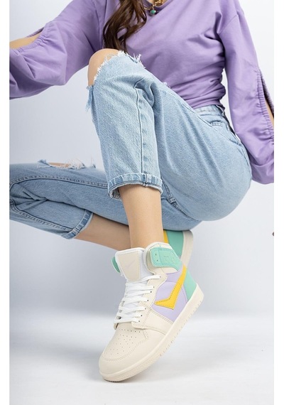 Kocamanlar 8070 Boğazlı Unisex Spor Ayakkabı Bej