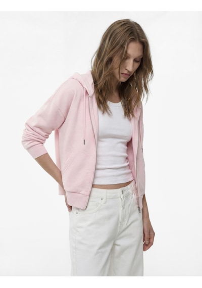 Koton Modal Kumaş Uzun Kollu Cepli Kapüşonlu Sweatshirt Pembe 6sak10296ek Gülkurusu