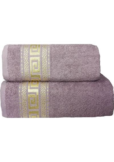 2 Parça Banyo Havlu Seti Helen %100 Pamuklu 70x140 Cm Mor