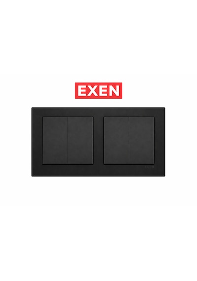 Exen Füme 2'li Set Komütatör+komütatör Modern Seri Anahtar