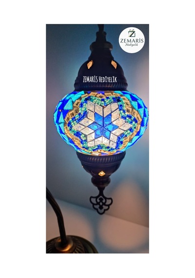 El Yapımı Otantik Mozaik Avize Aplik Lambader Cam 12 Cm Lacivert - 806844425 Lacivert