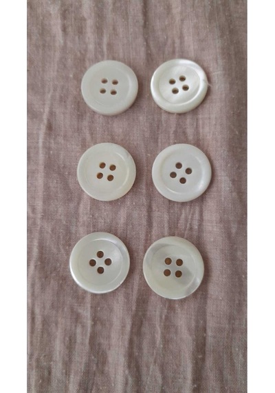 Doğal Trokas Hakiki İnci Midye Kabugu Düğme 17 Mm 6 Adet