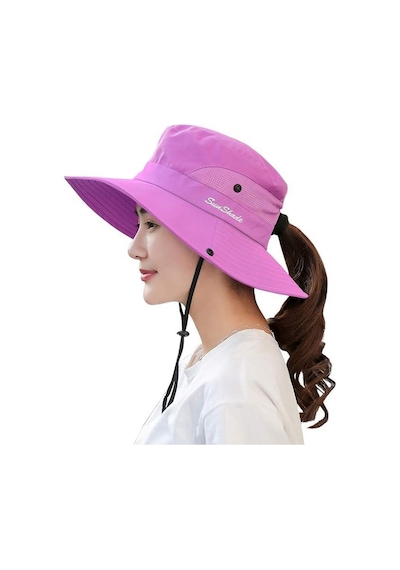Valkyrie Outdoor Güneş Şapkası Unisex Kamp Trekking Safari Balıkçı Şapkası Uv Koruma Mor Mor