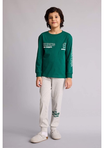 Defacto Regular Fıt 2li Pijama Takımı Erkek Çocuk G9972a826spgn651 Yeşil-gn651