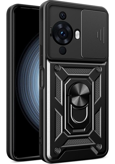 Huawei Nova 12s Kılıf Magnetik Standlı Kamera Korumalı Zore Sürgülü Vega Kapak