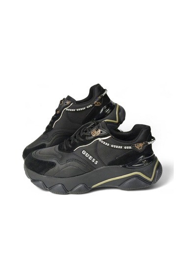 Guess Mıcola-haki Çizgili Kadın Sneaker-fl7mıcfal12-2 Siyah-haki