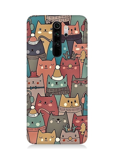 Xiaomi Redmi Note 8 Pro Uyumlu Silikon Kılıf Yılbaşı Kış Ve Kediler