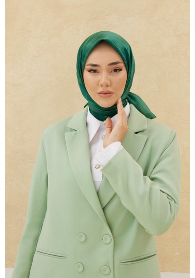 Silk Home Desenli Shiny Eşarp - 8647 - Zümrüt - Zümrüt
