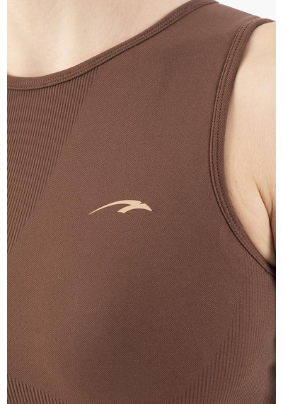Maraton Active Slimfit Kadın Atlet Yaka Kolsuz Training Sepya Bra 813034-Sepya