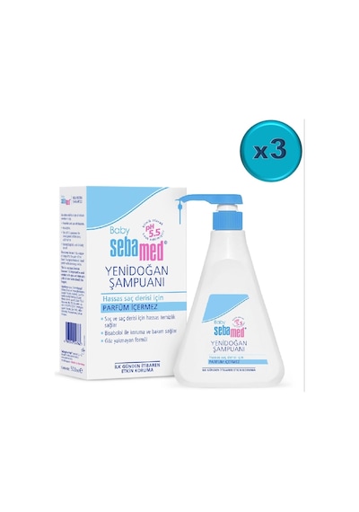 Sebamed Yenidoğanlar İçin Bebek Şampuanı Pompalı 3 x 500 ML