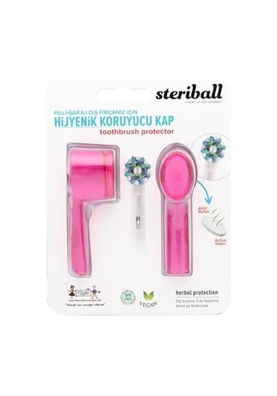 Şarjlı Pilli Diş Fırçaları İçin Hijyenik Diş Fırçası Koruma Kabı-2'li Pembe X 2