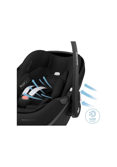 Maxi-Cosi Pebble Slidetech Tam Yatabilen 0-13 kg Ana Kucağı ve Oto Koltuğu Twillic Black