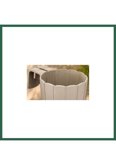 Bezos 3d Baskı Askılı Balkon Saksısı Dikey Çizgili Dekoratif Çiçek Ve Aromatik Bitki Saksısı - Bej Bzs01