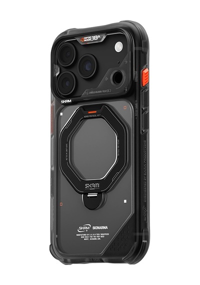 Apple iPhone 18 Pro Uyumlu Kılıf M-safe Şarj Özellikli Standlı Skinarma Saturn Kapak Siyah