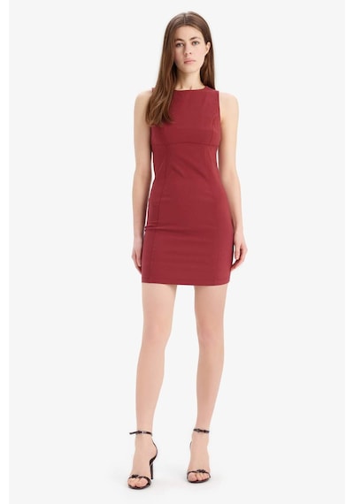 DeFacto Bodycon Vücudu Saran Bisiklet Yaka Bengalin Kolsuz Mini Elbise E3975AX25SPBR248
