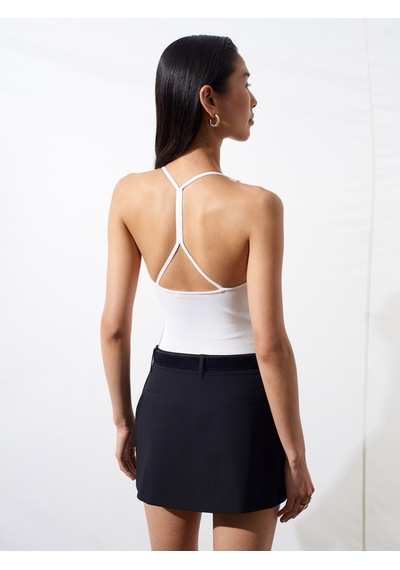 Dilvin 21175 Halter Yaka Bodysuit-ekru