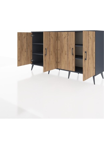 Hyperion Konsol 6 Raflı 4 Kapaklı 176x44x99 Antrasit-çam/antrasit Antrasıt/atlas Çam - Antrasıt Hyperion Konsol 6 Raflı 4 Kapaklı 176x44x99 Antrasit-çam/antrasit Antrasıt/atlas Çam - Antrasıt